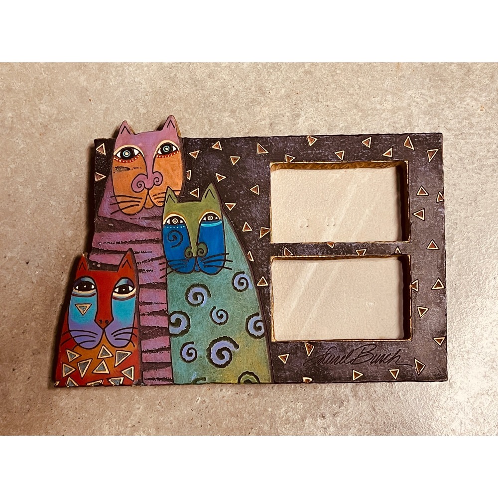 Vintage 1999 Laurel Burch Mysticats Double Photo Frame